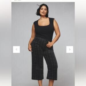 Anthropologie Maeve The Colette Cropped Wide-Leg Pants Plaid Corduroy size 18W
